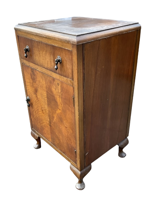 Stylish 30's Walnut Bedside Cabinet
