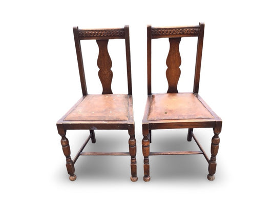 Pair of 30s Oak Chairs