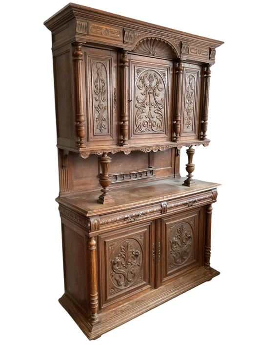 Victorian Carved Oak Buffet/Hutch