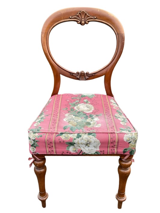 Victorian mahogany balloon back chair