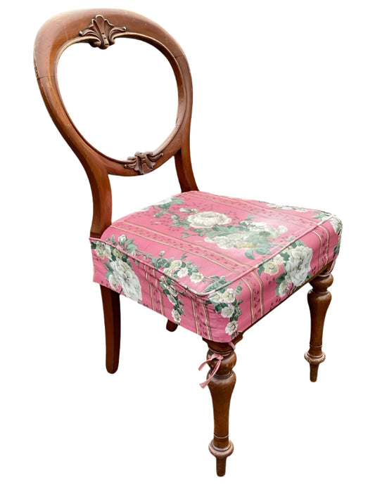 Victorian mahogany balloon back chair