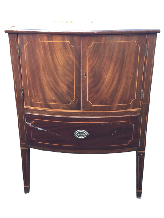 Georgian Mahogany Bowfronted Cabinet