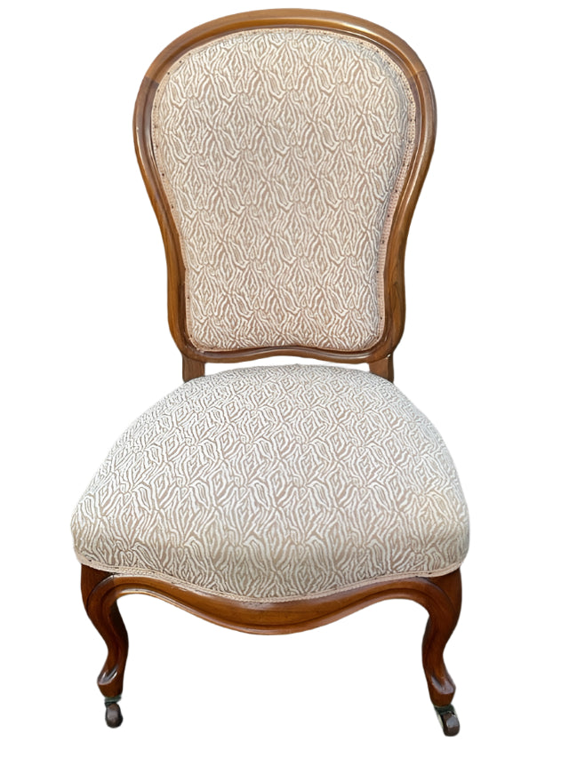 Victorian Upholstered Walnut Slipper Chair