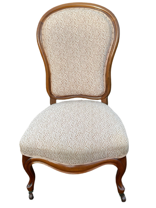 Victorian Upholstered Walnut Slipper Chair