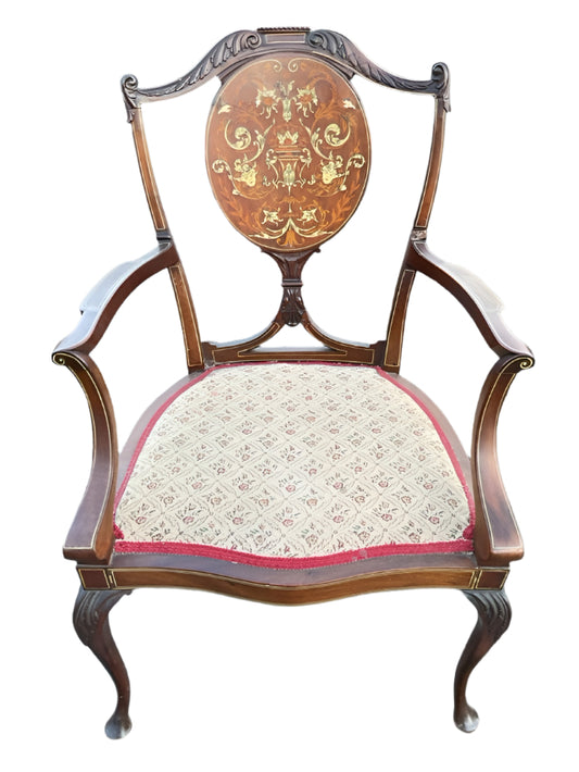 Edwardian Mahogany Parlour Armchair
