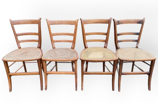 C19th French Style Fruitwood Chairs (4)
