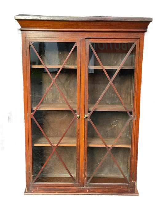 C19th Banded Mahogany Bookcase