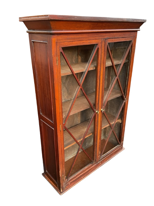 C19th Banded Mahogany Bookcase