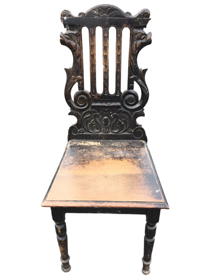 Victorian Oak Hall Chair