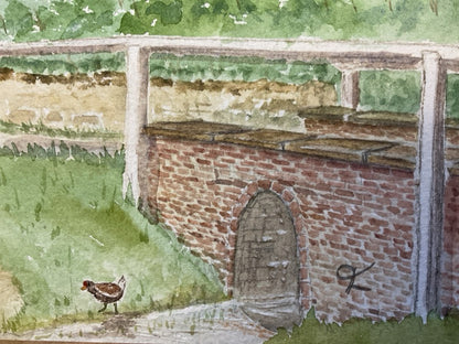 C20th Country Scene Watercolor