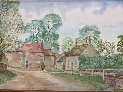 C20th Country Scene Watercolor