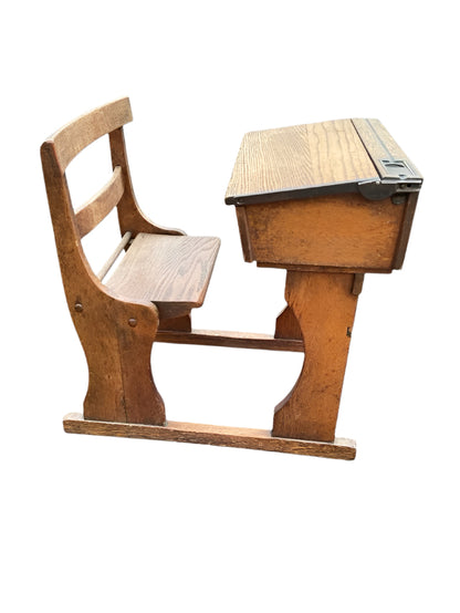SOLD - Antique Oak Child's School Desk