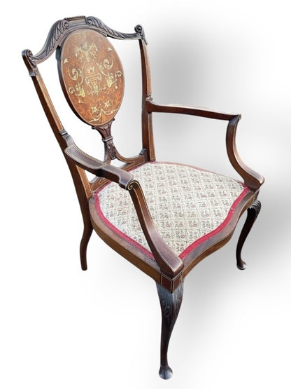 Edwardian Mahogany Parlour Armchair
