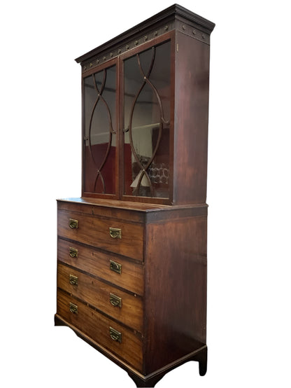 Georgian Mahogany Secretaire Bookcase