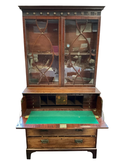 Georgian Mahogany Secretaire Bookcase