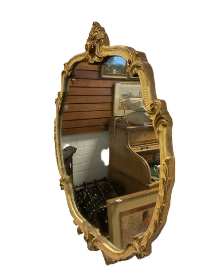 Gilt Gesso Mounted Oval Mirror