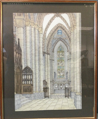 Signed J. Knaggs Pen, Ink and Watercolor